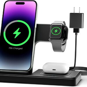 Wireless Charger iPhone Charging Station: 3 in 1 Charger Stand Multiple Devices for Apple - iPhone - Image 1